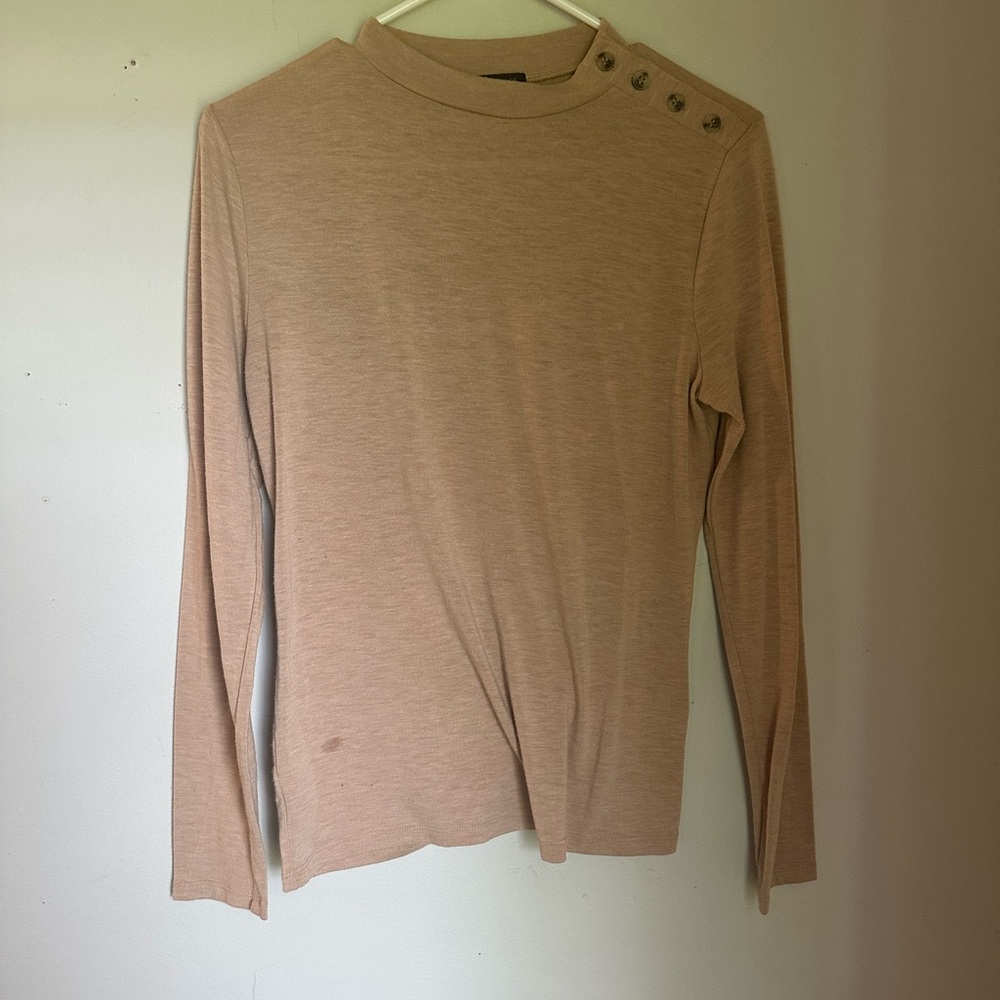 Ann Taylor Tan Long Sleeve Top